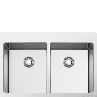Évier Mira VR12S3434RS, 2 bacs, acier inoxydable
