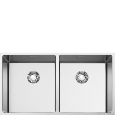 Évier Mira VR12S4040, 2 bacs, acier inoxydable