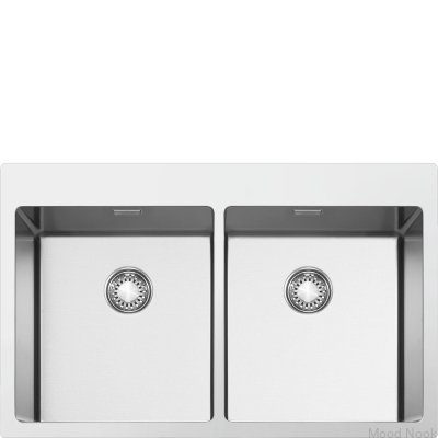 Évier Mira VR12S4040RS, 2 bacs, acier inoxydable