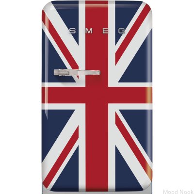 Refrigerador estilo años 50 FAB10RDUJ6 de 97 cm con bandera británica (tirador cromado)