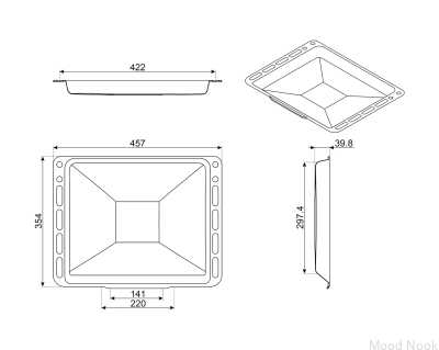 Blacha do pieczenia Universal 40 mm głębokości BN640 Emaliowana