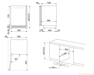 Chłodziarka na wino 82 cm Linea CVI138LG Szara