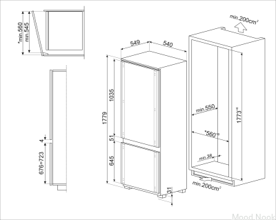 Lodówka do zabudowy Universal C41721E 178 cm