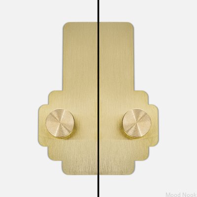 Мебельная ручка с основанием Nena Morocco X2 Brushed Brass Unlarnished (2 шт.)
