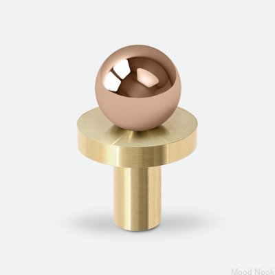 Мебельная ручка Pola Brass Copper с матовой латунной накладкой