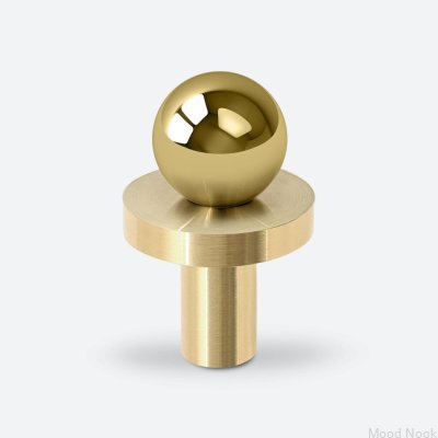 Мебельная ручка Pola Brass с матовой латунной накладкой