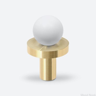 Мебельная ручка Pola Brass White с матовой латунной накладкой