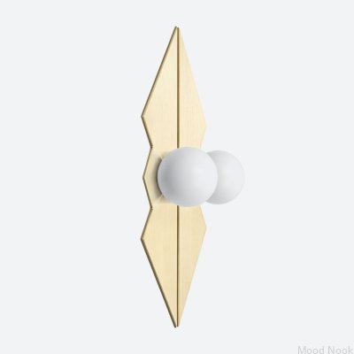 Bouton de meuble Odete M Pillow Queen avec coussinet en laiton blanc avec or non verni brossé (2 pièces)