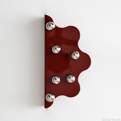 Puxador para móveis Mare 200 Steel Red Edge com bolas prateadas escovadas