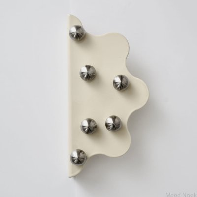 Puxador para móveis Mare 200 Steel Bege com bolinhas prateadas escovadas