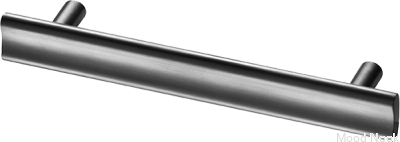 Bean 128 långt möbelhandtag Svart Borstad Krom