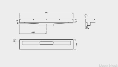 Drenaje lineal 1001 800 3 bridas Pared Acero