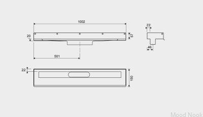 Drenaje lineal 1001 1000 3 bridas Pared Acero