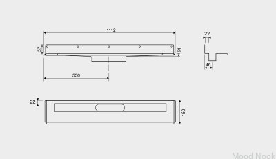 Desagüe lineal 1004 1000 Brida trasera Pared acero