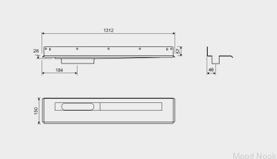 Desagüe lineal 1004 1200 Brida trasera Desagüe de pared izquierdo Acero