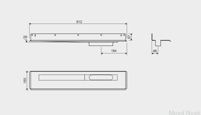 Desagüe lineal 1004 700 Brida trasera Desagüe de pared derecha Acero