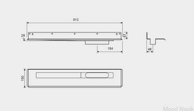 Desagüe lineal 1004 800 Brida trasera Desagüe de pared derecha Acero