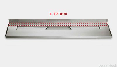 Desagüe lineal 1004 1000 Brida trasera desplazada 12 mm Pared Acero