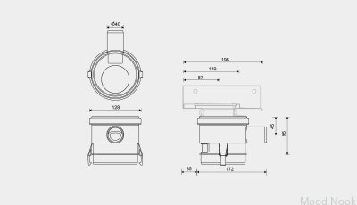Extensión de desagüe de esquina con conexión lateral de 40 mm