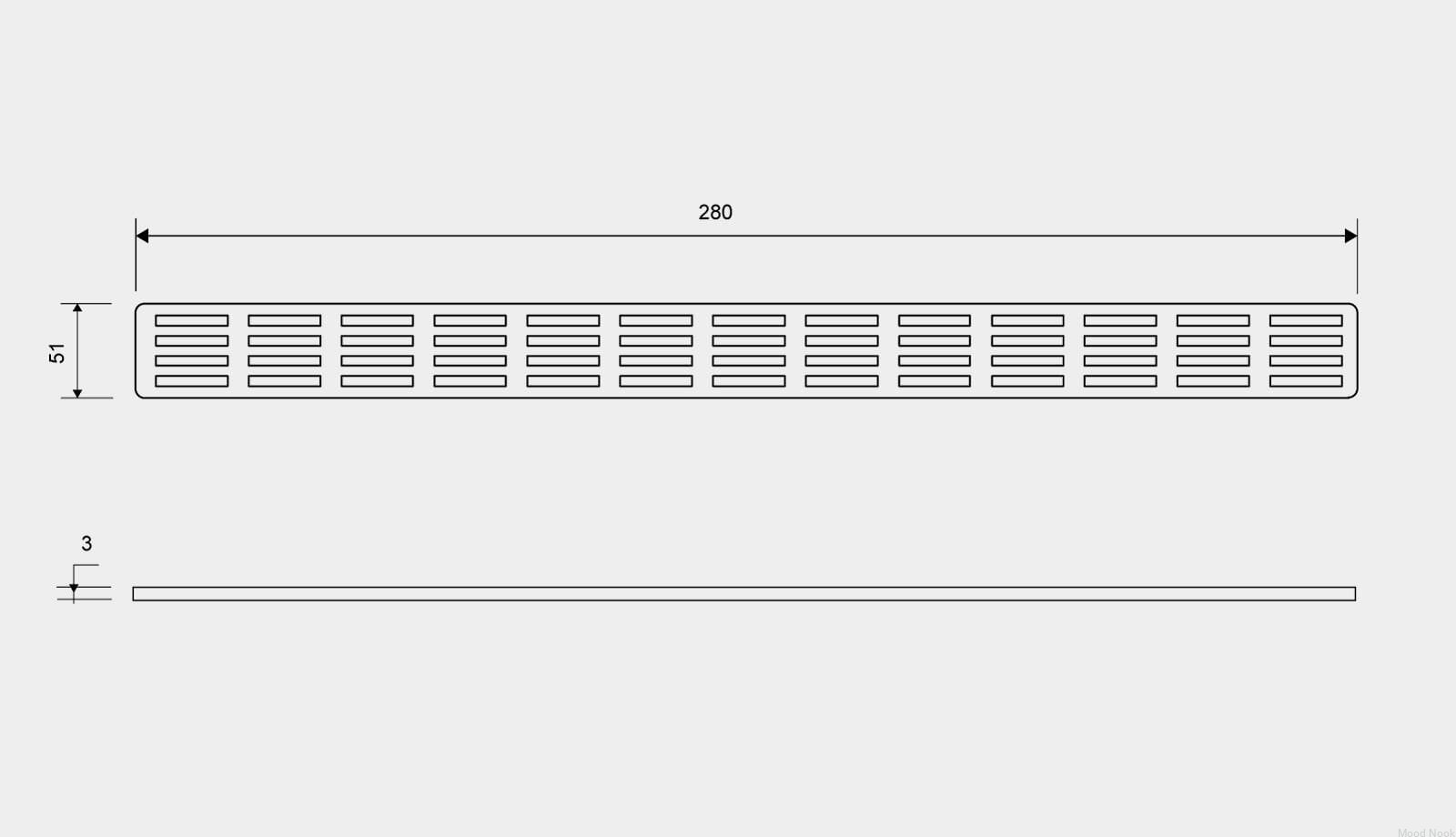 16050300--Ruszt-do-odpływu-ClassicLine-Stripe-280-Stalowy-Szczotkowany-Unidrain-MoodNook_2