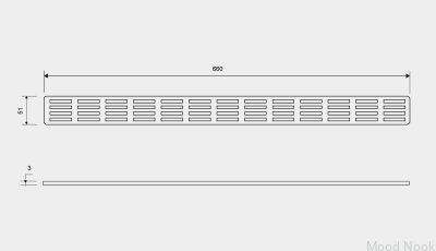 Rejilla de drenaje ClassicLine Stripe 660 acero cepillado