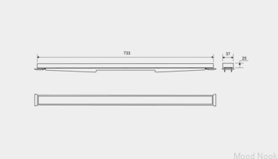 Panel de casete para desagüe lineal HighLine 733 25 Acero cepillado