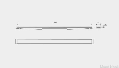 Panel de casete para desagüe lineal HighLine 933 10 Acero cepillado