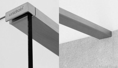 Riel superior izquierdo GlassLine de acero cepillado