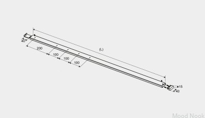 Riel superior izquierdo GlassLine de acero cepillado