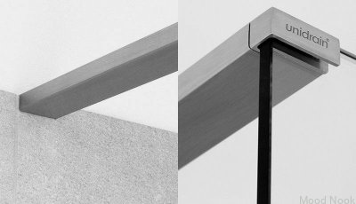 Riel superior derecho GlassLine de acero cepillado