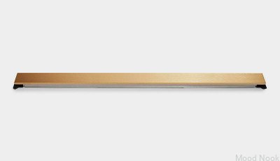 Panel de drenaje lineal HighLine 633 de acero PVD dorado