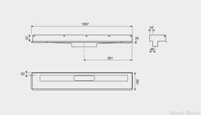 Desagüe lineal 1003 1000 Brida derecha Pared acero