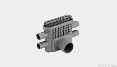 Módulo de desagüe con salida horizontal 75 mm con sifón extraíble y cuatro conexiones laterales