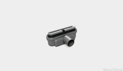 Módulo de desagüe con salida horizontal de 50 mm con sifón extraíble y perfil de montaje bajo