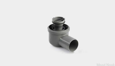 Módulo de desagüe de esquina con salida horizontal de 75 mm con sifón extraíble