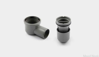 Módulo de desagüe de esquina con salida horizontal de 75 mm con sifón extraíble