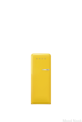Refrigerador estilo años 50 FAB28LYW6 de 153 cm con sistema MultiFlow, color amarillo (tirador cromado)