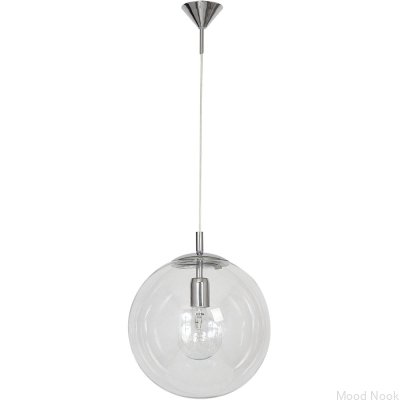 Lampa wisząca Globe Metalowa Srebrna Chromowana