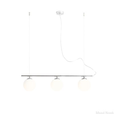 Lampa wisząca Beryl Glass 3 Metalowa Srebrna Chromowana