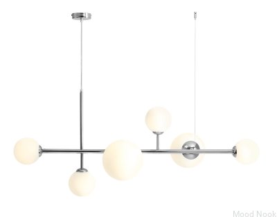 Lámpara colgante Dione 6 de metal plateado cromado
