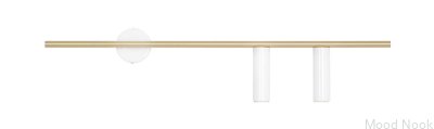 Настенный светильник Trevo 2 Brass & White (справа)