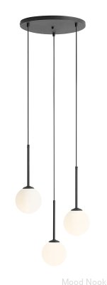 Suspension Bosso 3 anneaux en métal noir