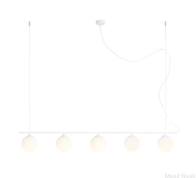 Lampa wisząca Beryl Glass 5 Metalowa Biała