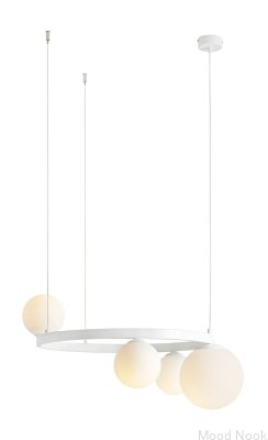 Lampa wisząca Garda 4 Ring Metalowa Biała