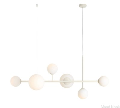 Lámpara colgante Dione 6 de metal color crema