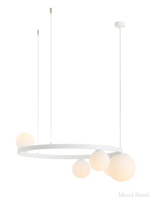 Lampa wisząca Garda 5 Ring Metalowa Biała