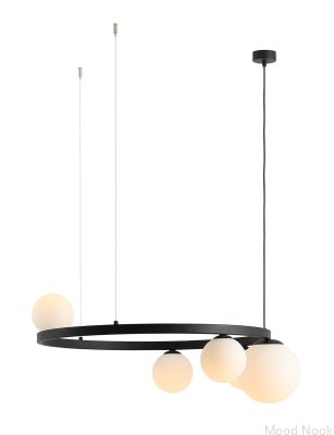Lampa wisząca Garda 5 Ring Metalowa Czarna