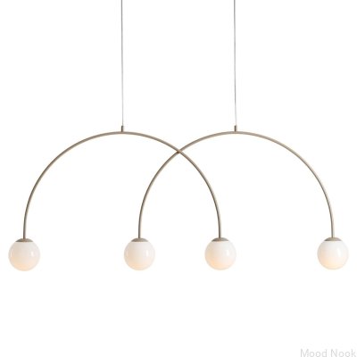Lampa wisząca Una 4 L Metalowa Beżowa