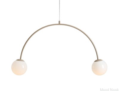 Lampa wisząca Una 2 Metalowa Beżowa