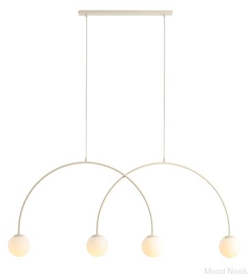 Lampa wisząca Una 4 L Metalowa Kremowa